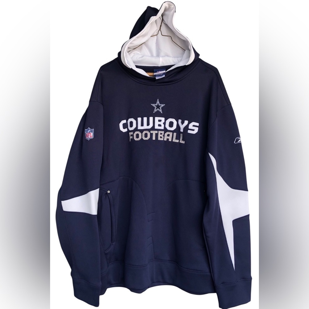 Cowboys Football Sweatshirt NFL Authentic Size Large Royal Blue,Silver,and White